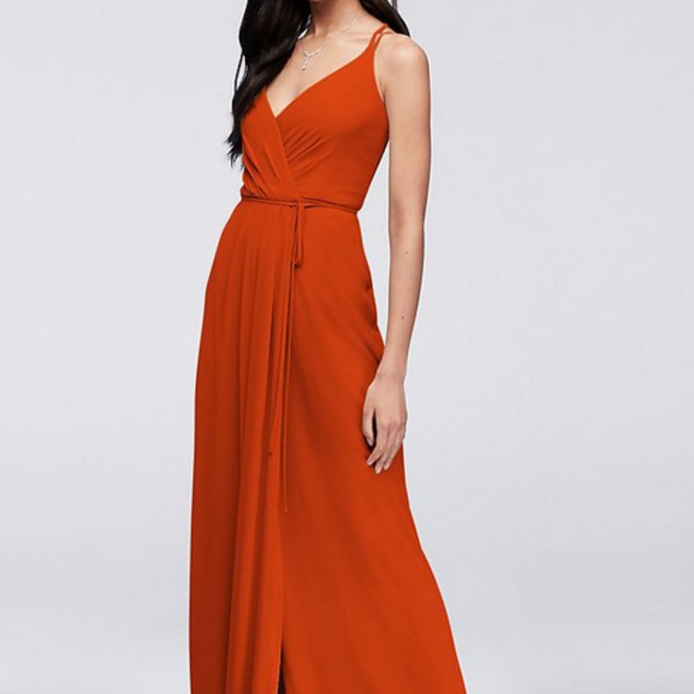 David's Bridal Orange Maxi Dress